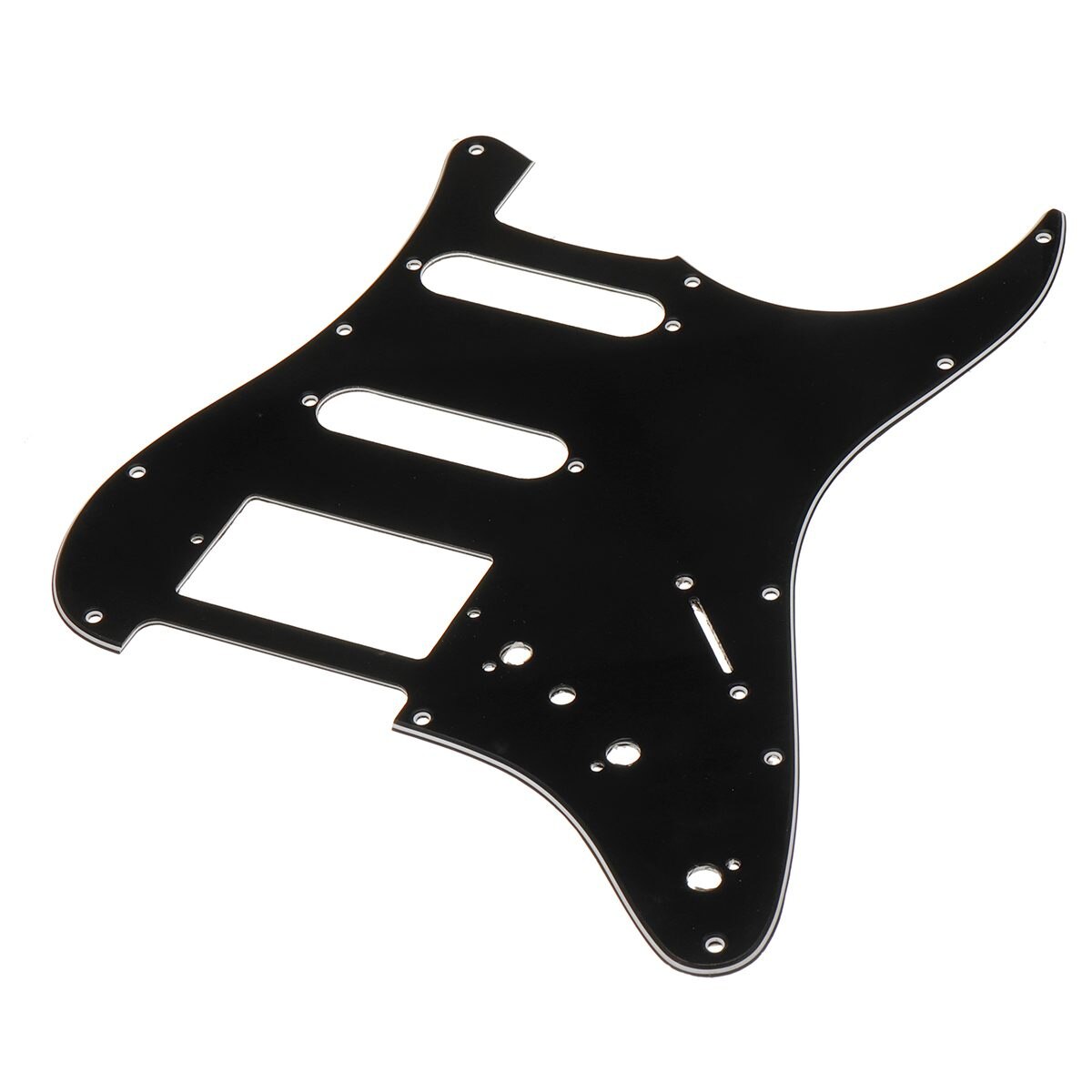 Electric Guitar Loaded Pickguard Scratch Plate for USA/MEX for Fender for Stratocaster Strat 3 Ply HSS: Black