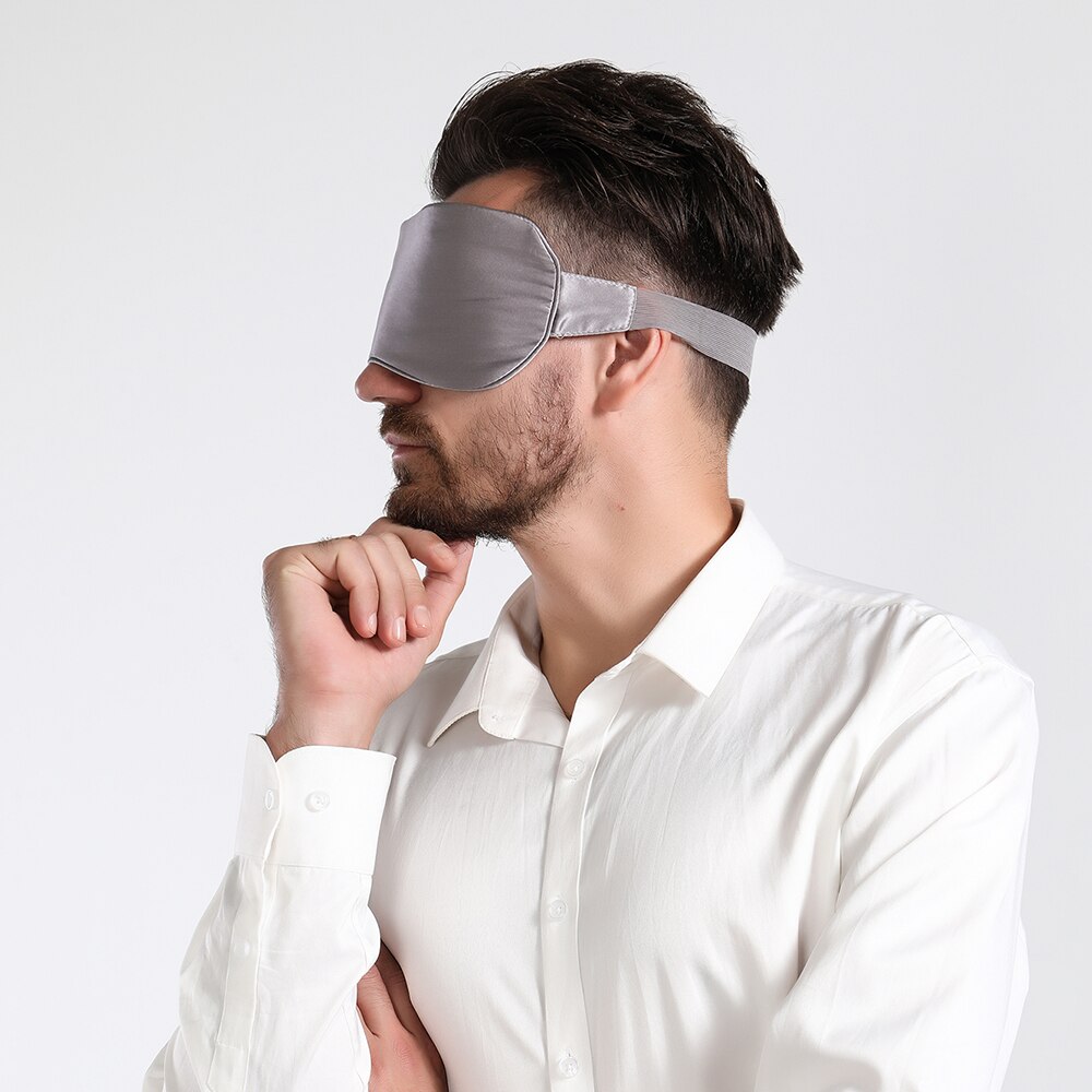 Natural Silk Sleep Mask Blindfold Super Smooth Eye Mask Stylish Contoured Sleep Mask for Sleeping Traveling Night Shift