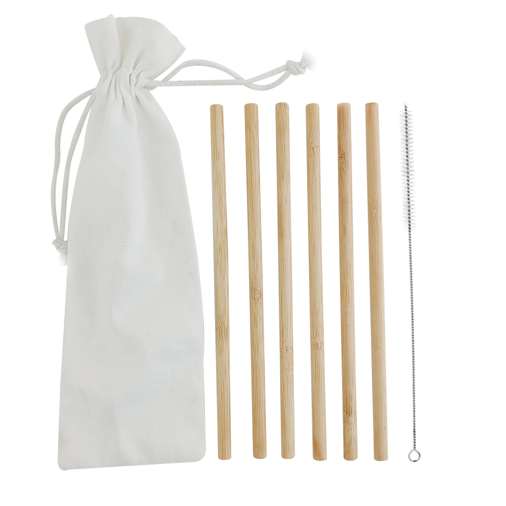 6 uds cero residuos bambú pajas de beber + 1 Uds la naturaleza Sisal cáñamo cepillo limpiador reutilizable ecológico paja /bar/restaurante
