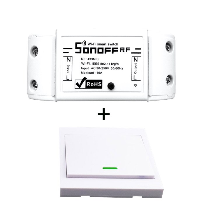 Sonoff rf Afstandsbediening Schakelaar 1 Gang 2 Way, RF433 Slimme Schakelaar, draadloze afstandsbediening touch light switch: RF and button remote