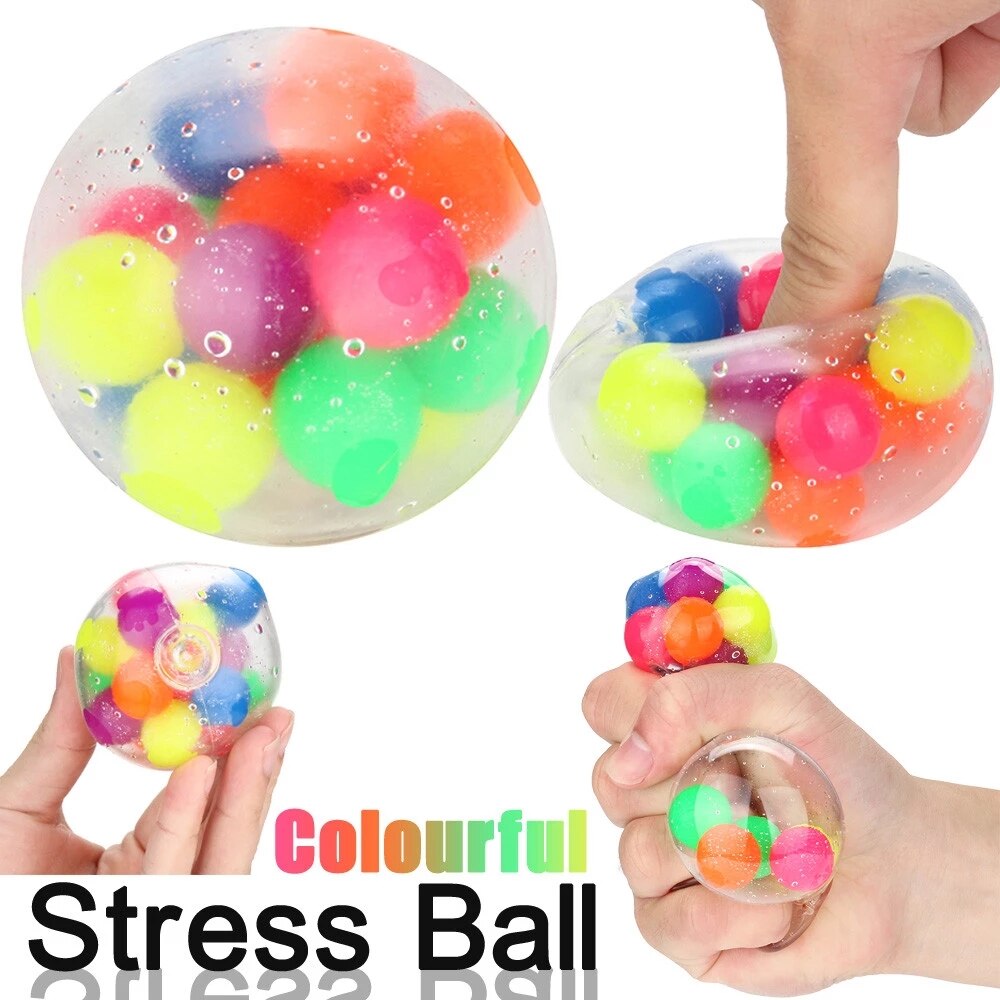 Juguete pelota de estrés antiestrés colorida para oficina, pelota de estrés Pop It, Bola de presión para aliviar el estrés, juguetes sensoriales