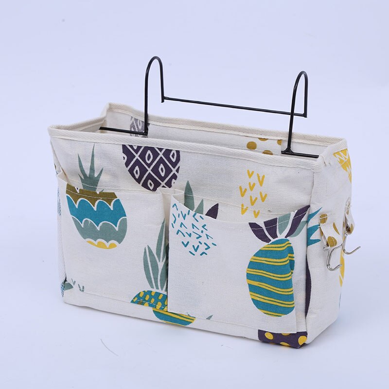 Canvas Nachtkastje Organizer Opknoping Boek Tas Met Haak Organisator Diversen Voor Thuis Keuken Slaapkamer Thuis Organisator: 3