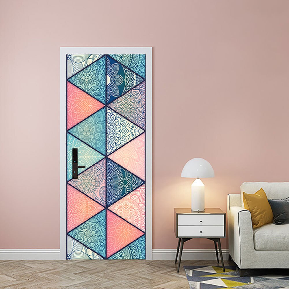 Driehoek Geometrische Bohemian Textuur Deur Sticke... – Vicedeal