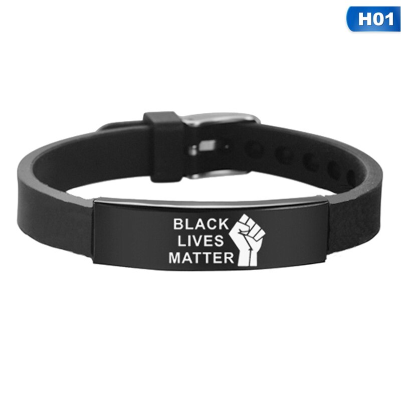 Zwart Leven Kwestie Amerikaanse Protest Ik Kan Niet Ademen Armband Vuist Silicagel Armbanden Siliconen Armbanden Mannen Vrouwen Sieraden: BL5867H01