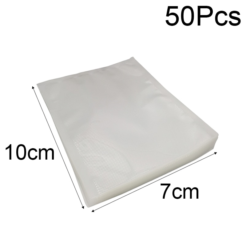 Lebensmittel Vakuum Versiegelung Rollen 12 15 20 25 28 30cm X 500cm Für Saving Vakuum Abdichtung Lagerung Taschen: 7x10cm 50Pcs