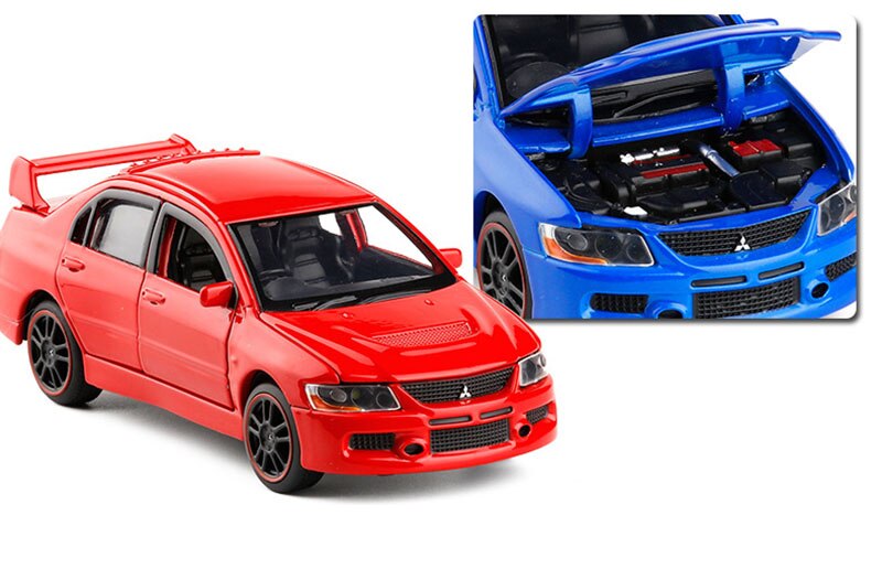 1/32 Mitsubishi EVO 9 IX Sports Cars Toy Alloy Die Cast Metal Casting Sound Light Model Toys Car For Collection