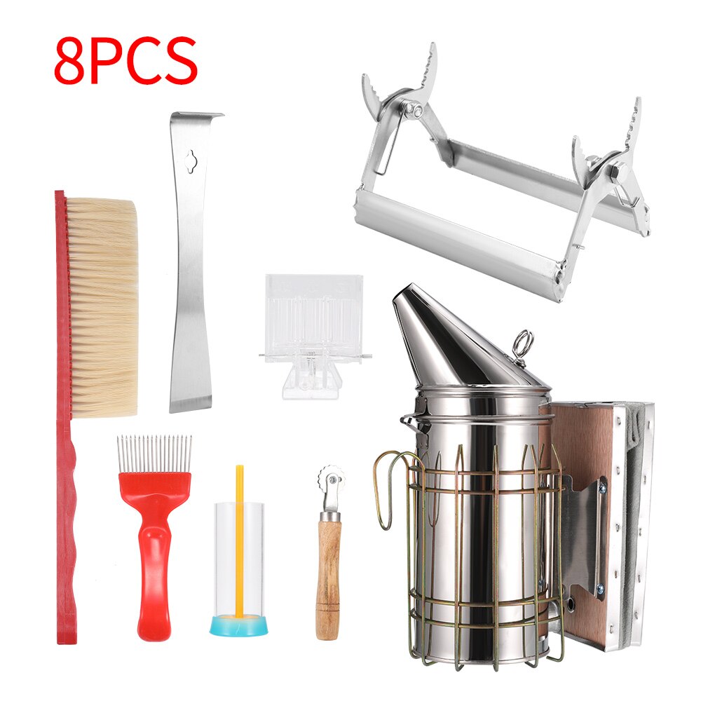 Beekeeping Stainless Steel Equipment Hive Box Tool Supplies For Beehive Bee Manual Smoke Maker With Hanging Hook Tools: Default Title