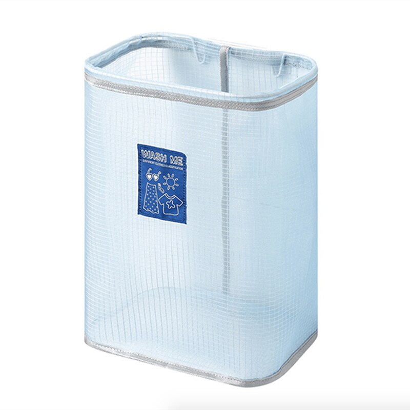 Wall Mounted Breathable Laundry Basket Foldable Dirty Clothes Basket Bathroom Clothes Storage Baskets Laundry Organizer: blue