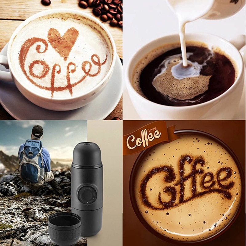 Manual Portable Hand Pressure Espresso Machine Coffee Cup Travel Mini Hand-Press Espresso Handheld Manually Coffee Maker Utensil