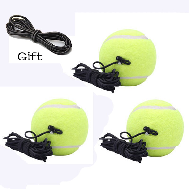 Palla da tennis professionale in gomma ammortizzatore alta elasticità palla da allenamento durevole sport palla da rimbalzo auto-studio con filo: 3 pezzo con filo