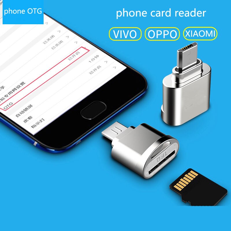 Mobile phone card reader with Micro USB/ TYPE-C connector for Micro SD ( TF ) card reading pictures videos at Android phone