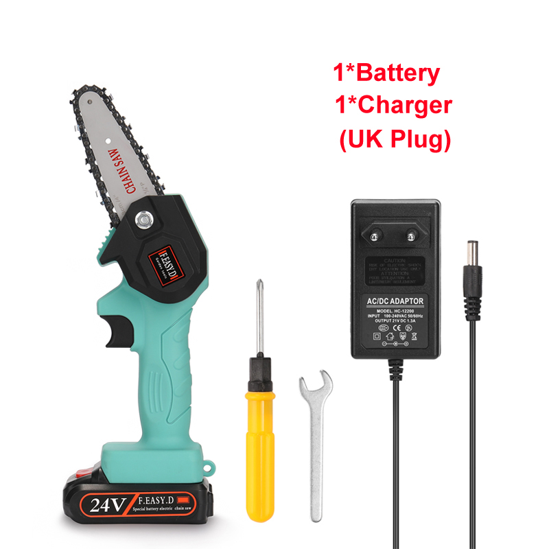 Anpassningsbara motorsågar elektriska beskärningssågar uppladdningsbara verktyg: Silver-