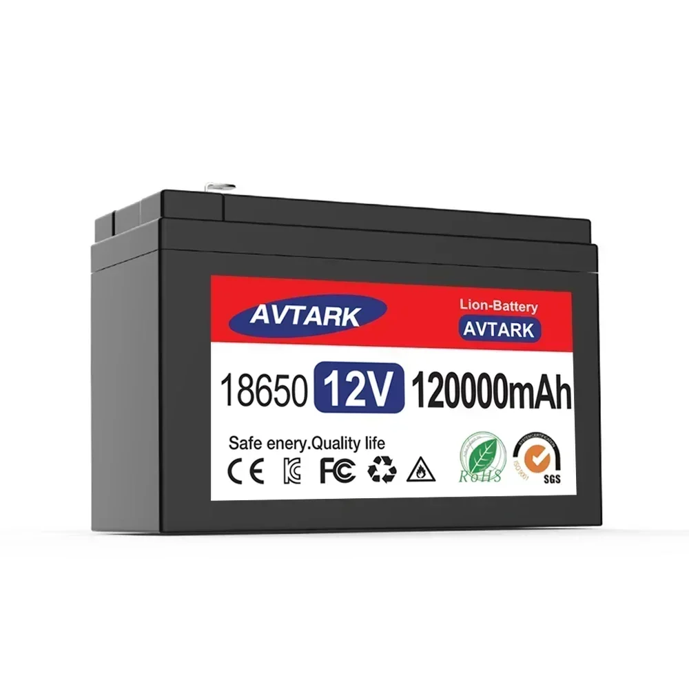 LiFePO4 12 V 120 Ah 18650 Lithiumbatterie Eingebauter BMS-Pack Wiederaufladbarer Akku für Solarenergie-Elektrofahrzeugbatterie