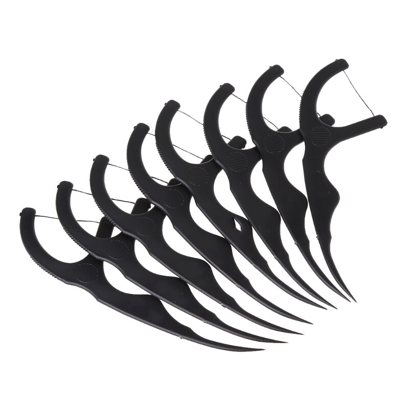 50pz carbone di bambù filo interdentale denti stuzzicadenti bastone cura orale dente pulito