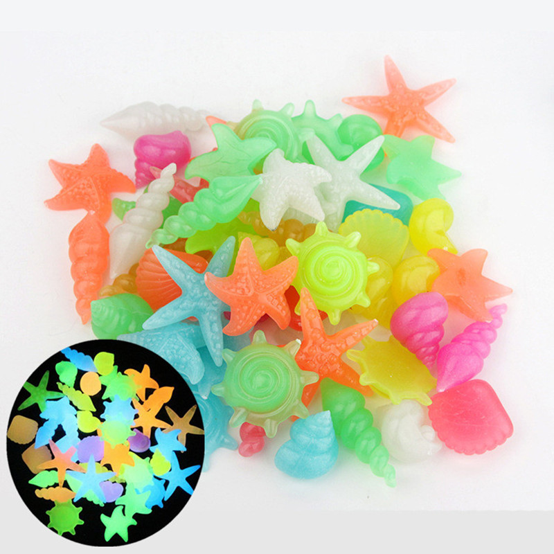 20Stck Leucht Steine glühen in das dunkel Fisch Schwimmbad Steine Muscheln Landschaft Aquarium Dekor Harz Handwerk Ornament Garten Aquarium