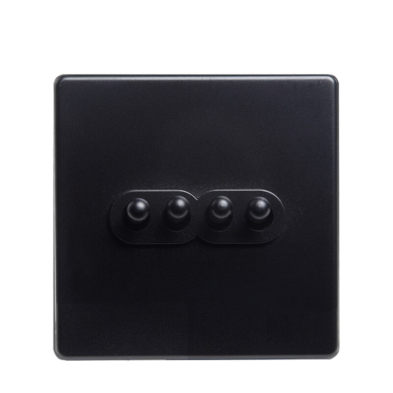 Retro Switch Brass Toggle Switch Wall Power Switch Lamp Light Dual Control 2Way Switch Black Plastic Matte Frame: 4 Gang 2 Way