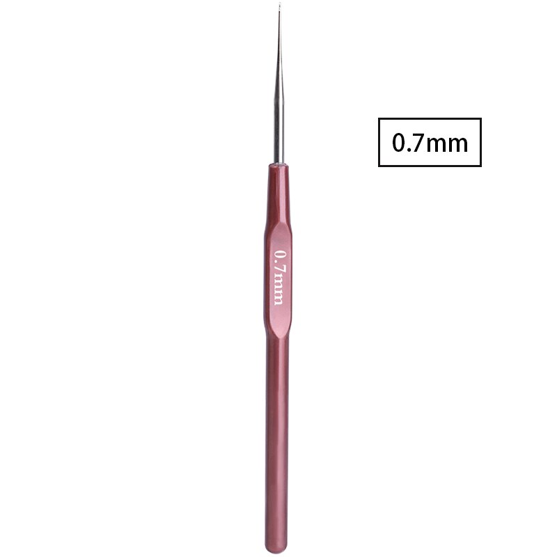 Lmdz 1 kpl virkkuukoukku pieni koko lanka neulepuikot pitsinukeille tee itse työkalut 15 kokoa koukut neulomiseen 0.5mm-2.1mm: 0.7mm