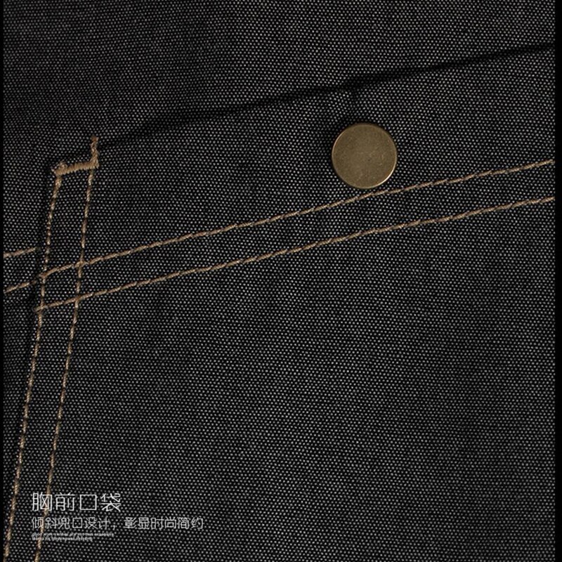 Chaqueta vaquera de manga larga para hombre con mangas ajustables, , para restaurantes, cocina,