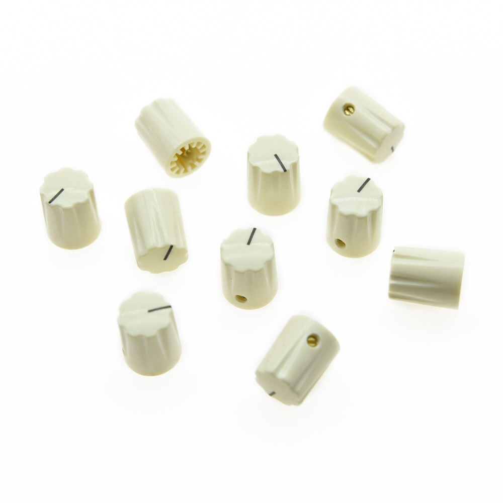Zwart 10x Guitar Amp Effect Pedaal Knoppen 1/4 &quot;Davies 1900H Stijl Knop Set Schroef Verschillende Kleur: Aged white