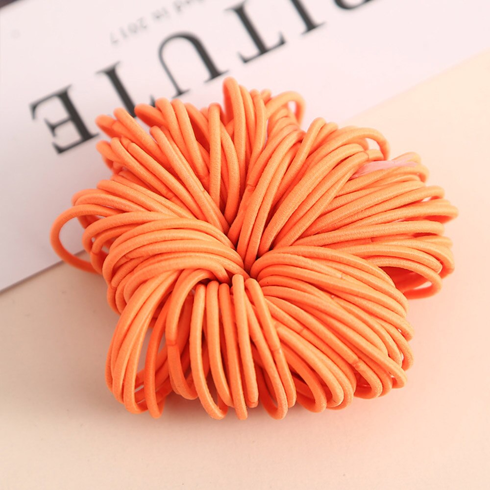 100Pcs/lot Colorful Child Kids Hair Holders Cute Rubber Hair Band Elastics Accessories Girl Women Charms Tie Gum Baby Headband: PS3398O