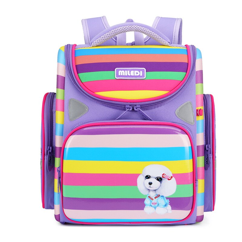 Regenboog Kleuren Meisjes Schooltassen Kinderen Ruimte Rugzak Voor Jongens Vouwen Orthopedische Satchel Rugzak Basisschool Student Zakken