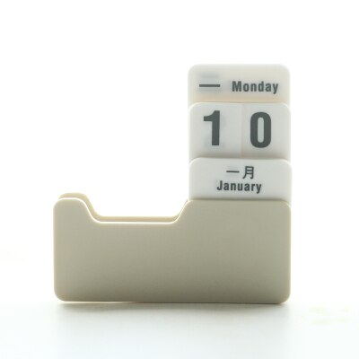 Mini Rotatable Desk Yearly Calendar Unique 100 Years Perpetual Calendar Desk Decoration: Khaki