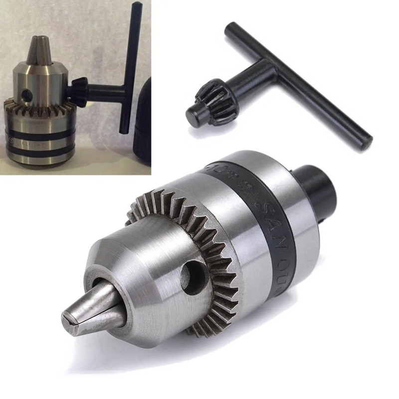 1.5-10mm Electric Drill Chuck with 5mm Steel Shaft Mount B12 Inner Hole Drill Chuck Adapter