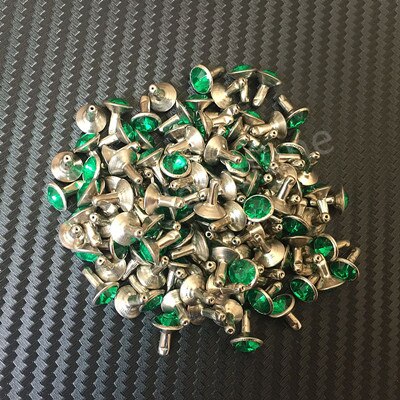 20 Pcs 7 Mm 8 Kleuren Rhinestone Klinknagels Jeans Tassen Schoenen Craft Decoratieve Spikes En Studs Nagels Accessoires Voor Diy lederen Decor: green