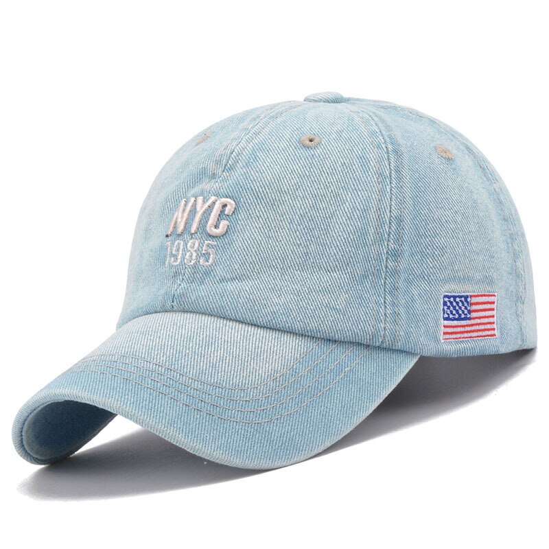 NYC Denim Baseball Cap Mannen Vrouwen Borduren Brief Jeans Snapback Hoed Pet Zomer Sport VS Hip Hop Cap gorras