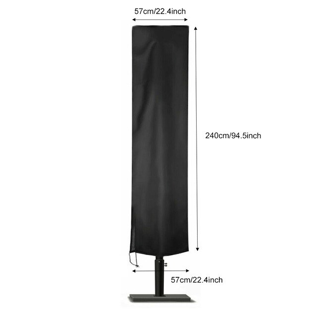 6 storlekar utomhus parasollskydd trädgård väderbeständig uteplats fribärande parasoll regnskydd tillbehör: 240 x 57 x 57cm