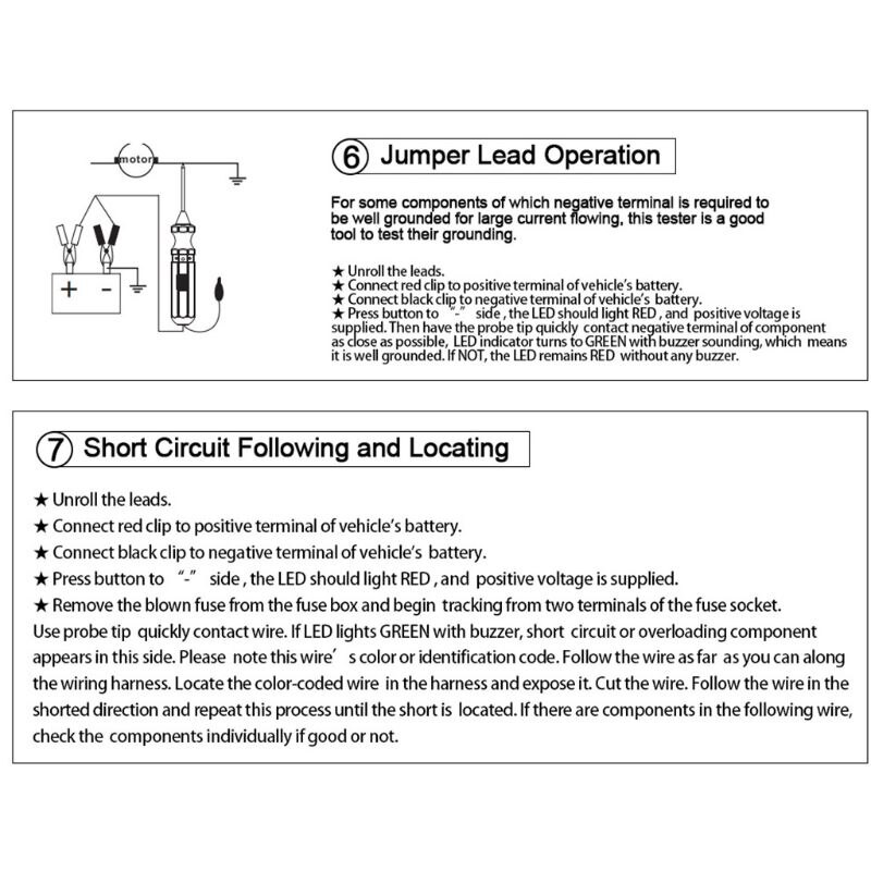 OBDResource Tester di tensione per auto, tester per circuiti intelligenti, sonda di corrente 0,8 – 100 V DC, tester di tensione automotive, test di continuità elettrico, tester di sicurezza per auto