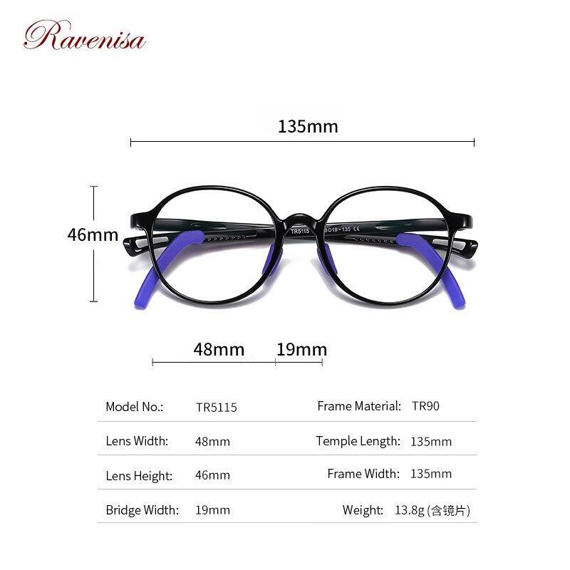 Trendy Cute Optical Blue Light Glasses For Boy Girls TR90 Pink Transparent Frame Round Computer Children Eyeglasses