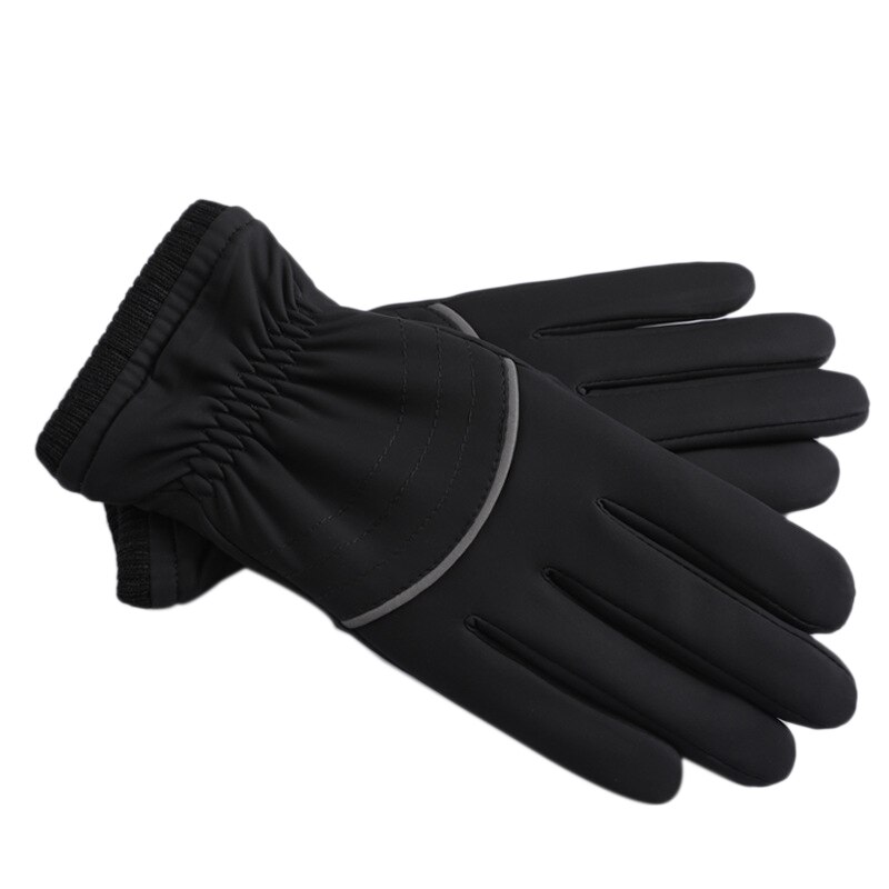 Waterdichte winterhandschoenen voor heren, koud weer, winddicht, touchscreen, antislip, thermische warme handschoenen, buitensport, hardlopen, fietsen: Zwart