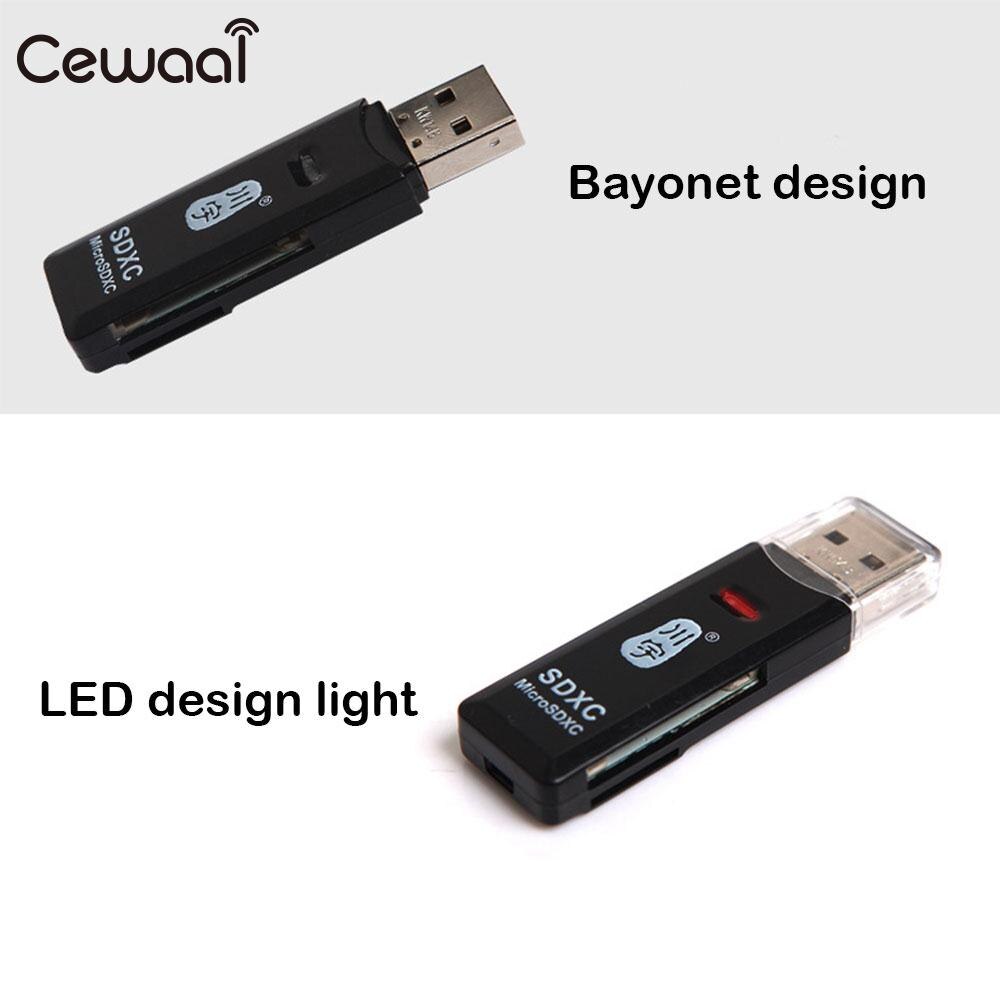 USB 2.0 Memory Card Reader 2 in 1 TF Card Reader Laptop Desktop SD Card Reader