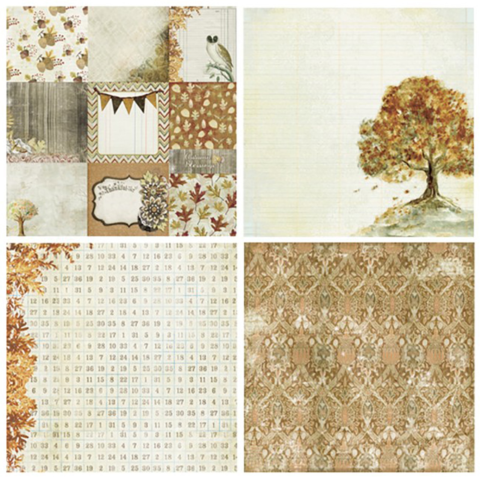 24 láminas de 6 "x 6" otoño "álbum de recortes de papel de fondo artístico tarjetas de papel para álbum de recortes Diy artesanía