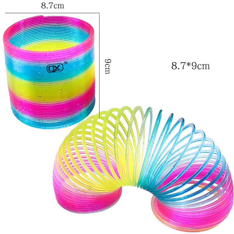 1Pcs Regenboog Cirkel Grappige Magical Speelgoed Vroege Educatief Folding Plastic Spring Coil Big Size Antistress Hand Vaardigheid