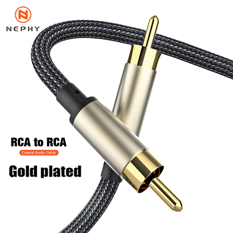 Gold Plated Digital Audio RCA Cable Premium Stereo RCA to RCA Coaxial SPDIF Cable Male Speaker Hifi Subwoofer Cable AV 0.5m 5m