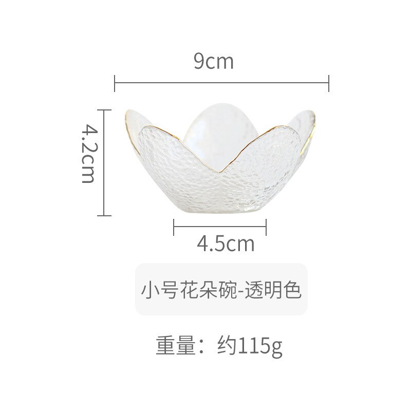 Assiette en or, fleur de luxe, incrustation en or, assiette de cerise grise transparente, plat yaourt Fruit Dessert bol de table décoration: 1