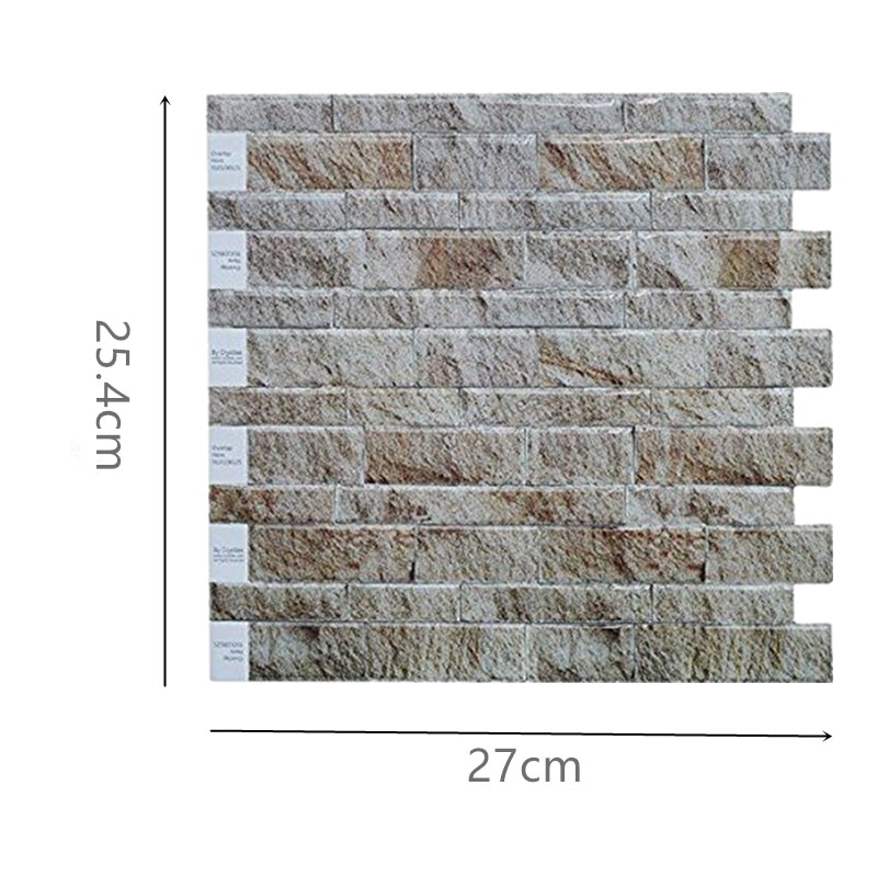 3D Stone Self Adhesive Tile Peel and stick Backsplash Wall Sticker Vinyl Bathroom Kitchen Home Decor DIY