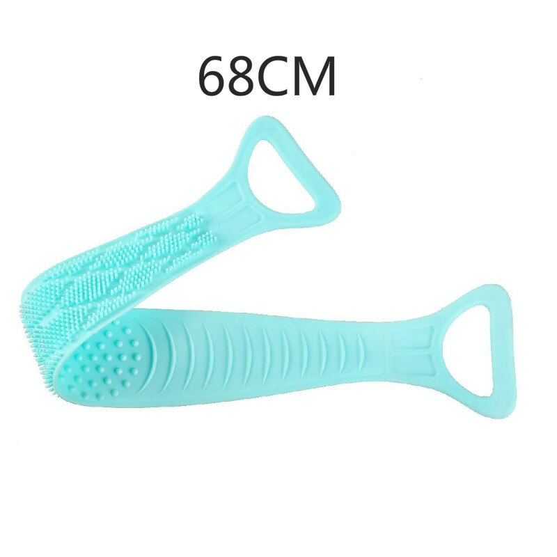Silikon Zurück Wäscher Weiche Luffa Schlecht Handtuch Schlecht Gürtel Körper Peeling Massage Für Dusche Körper Reinigung Schlecht Dusche Gurt: Blau 68cm