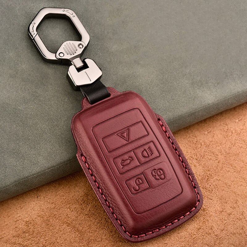 Leather Car Key Cover Full Case for Land Rover Range Rover Sport Evoque Velar Discovery 5 Accessories Protect