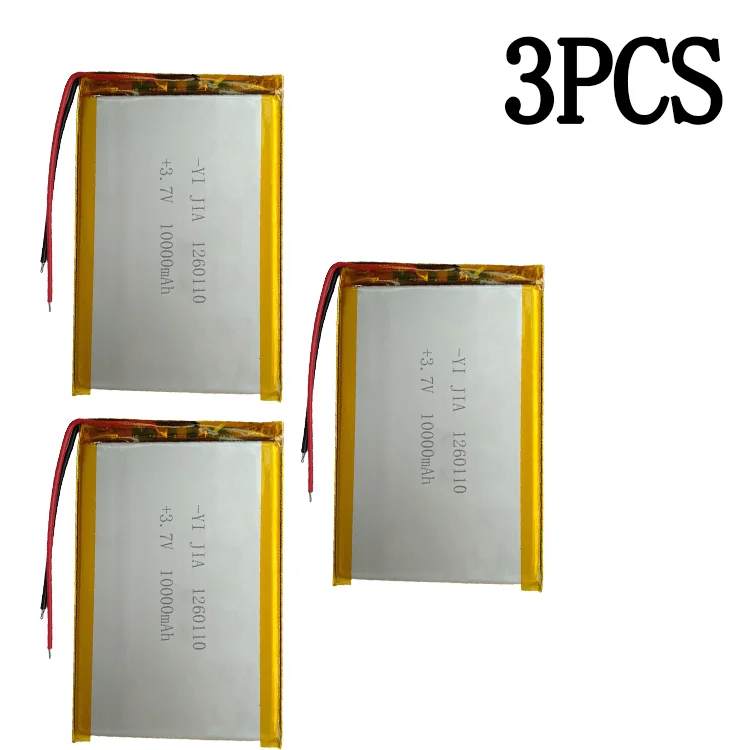 1260110 3.7V 37Wh 10000mAh Rechargeable grande Lipo charge ternaire Lipo Lithium polymère batterie capacité réelle pour batterie externe: Clair