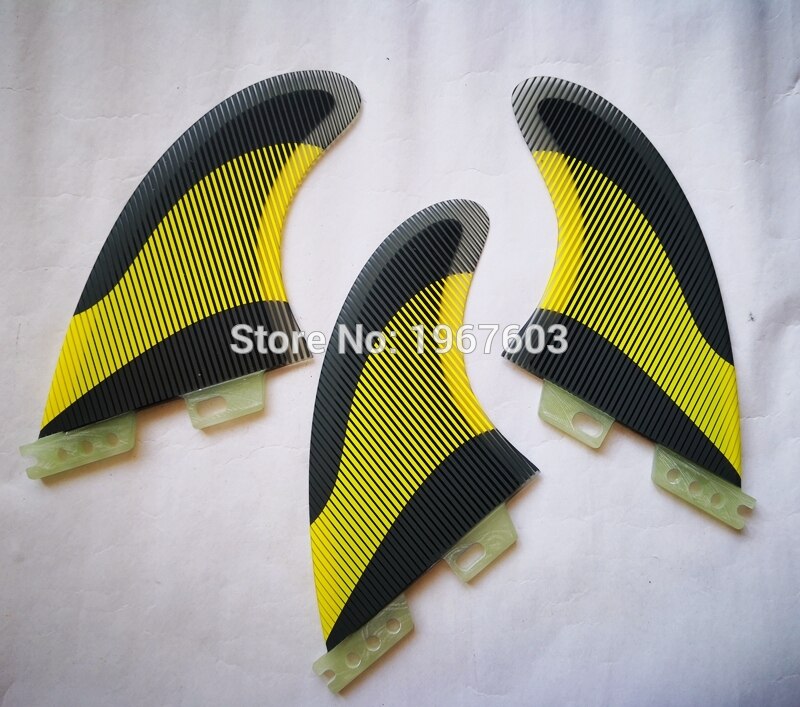 G7 G5 FCS II 2 Surfing Fins Tri Set Line yellow blue Surfboard Fin Surf Accessory M L