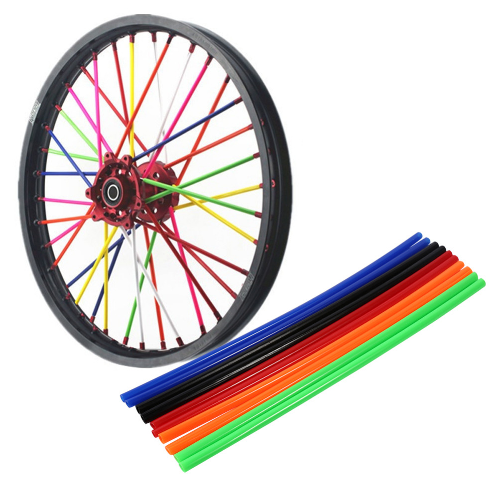 Car-Styling 72 pcs Universal Motocross Wheel Rim Spoke Cover Off Road Motorcycle Skins Wraps Kit