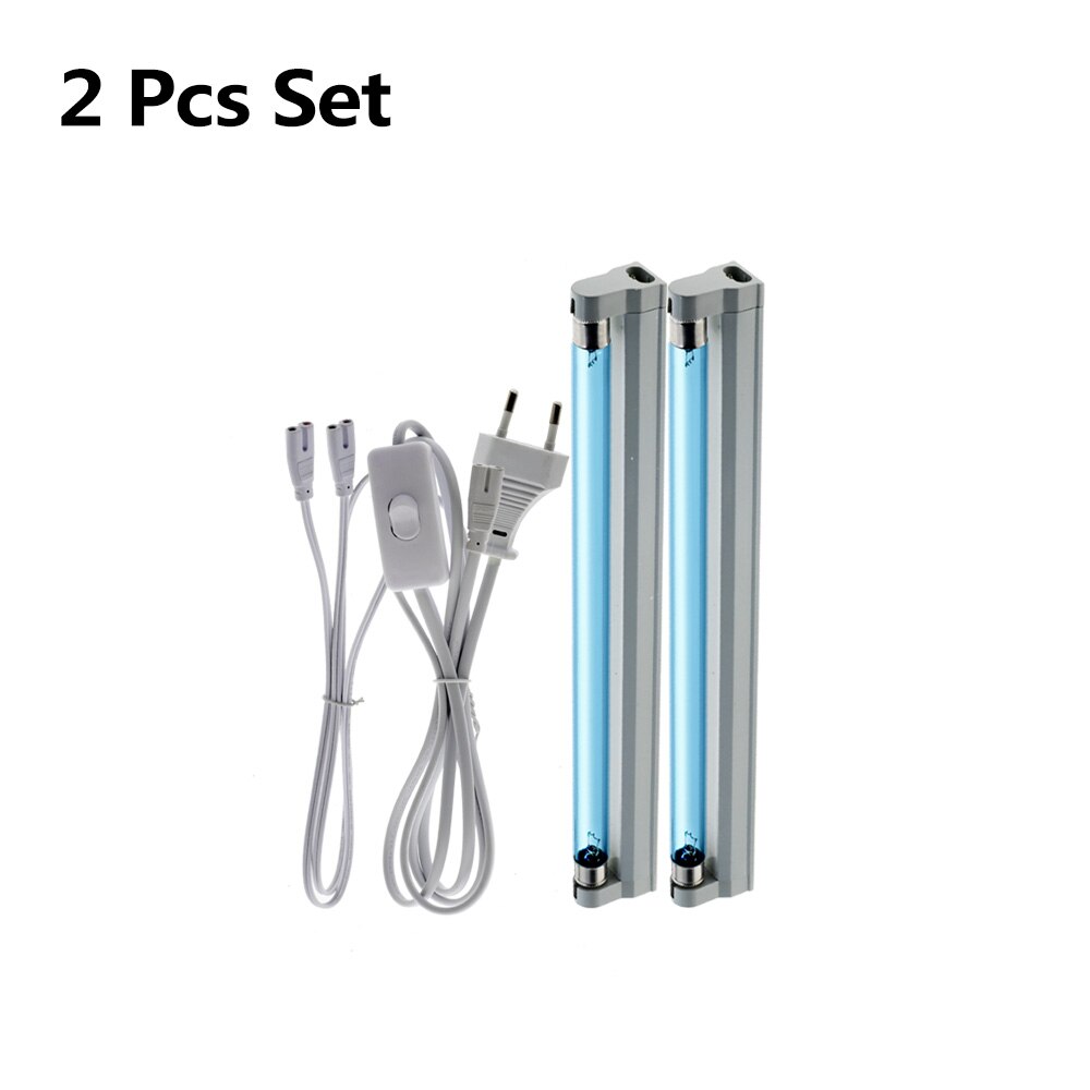 220V 110V Germicidal Light T5 Tube UVC Quartz Ultraviolet Lamps UV Sterilizer Kill Dust Mite UV Ozone Bactericidal Lamp for Home: 2pcs Set / 110V - US Plug