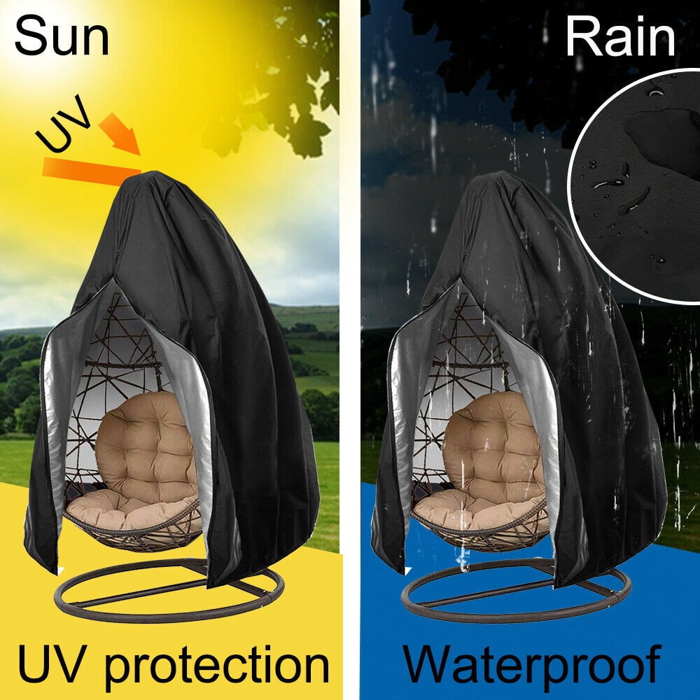 Outdoor Hanging Egg Swing Chair Cover Dust Proof Protector Water-Resistant Cover Anti-UV Waterproof Home Hanging Organizer