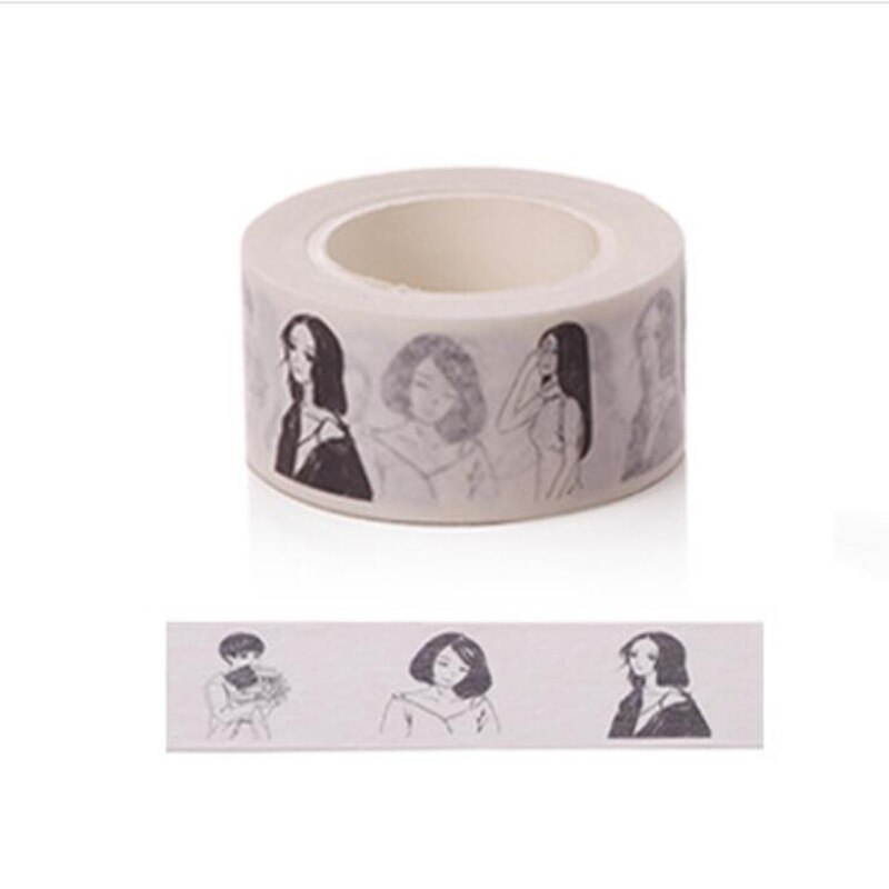 Retro de personaje de dibujos animados japonés Washi Tape de papel adhesivo álbum Etiqueta de cinta adhesiva Scrapbooking DIY etiqueta engomada: style D-2