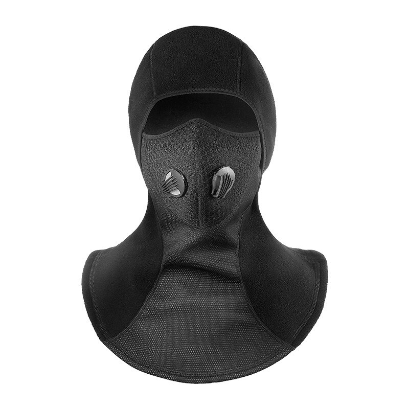 Motorfiets Gezichtsmasker Balaclava Winter Thermische Fleece Gezicht Shield Schedel Gezichtsmasker Moto Ski Biker Met Actieve Koolstof Filters: MK056 Black