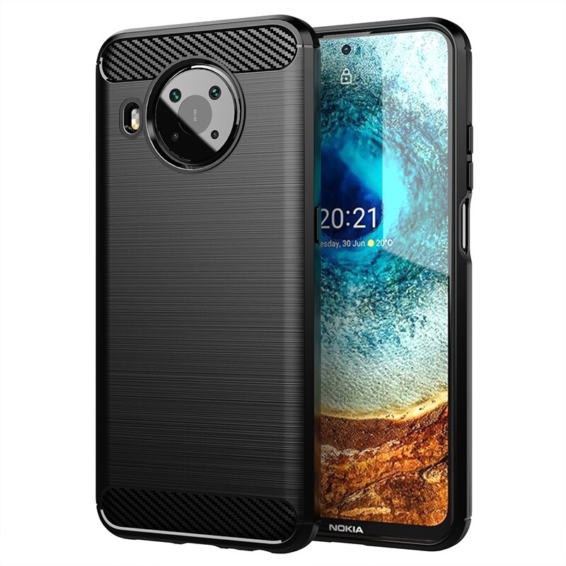 Schutzhülle aus stoßfestem silikon mit carbonfaser-optik für nokia  x20,  x20 tpu-schutzhülle für nokia  x20: Für nokia  g20 / Schwarz