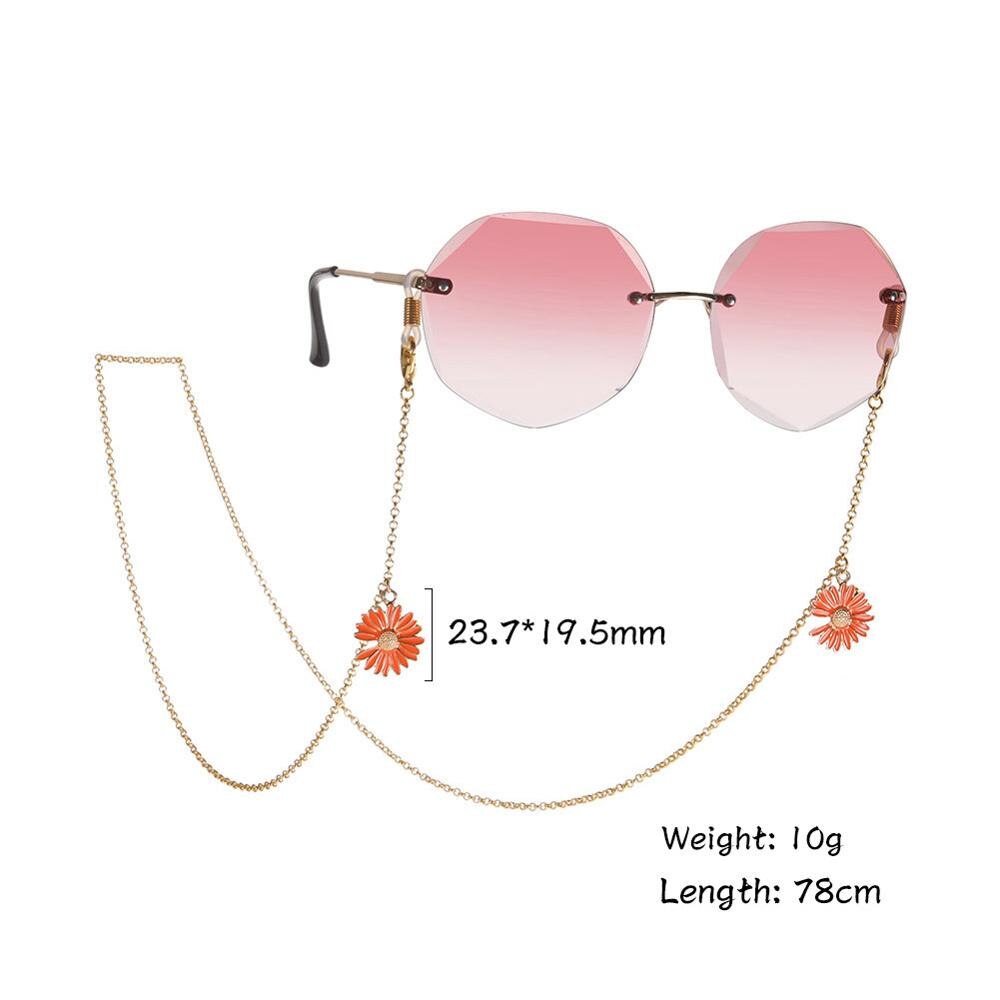 Skyrim Daisy Flower Face Mask Chain Lanyard Women's Neck Chains Metal Glasses Cord Eyewear Rope Sunglasses Strap Accessory